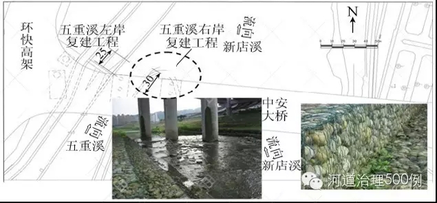新店溪五重溪汇流处护岸复建工程布置 新店溪五重溪汇流处护岸复建工程布置